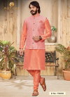 Peach Outluk Vol 75 Latest Designer Festive Wear Kurta Pajama With Jacket Collection 75006
